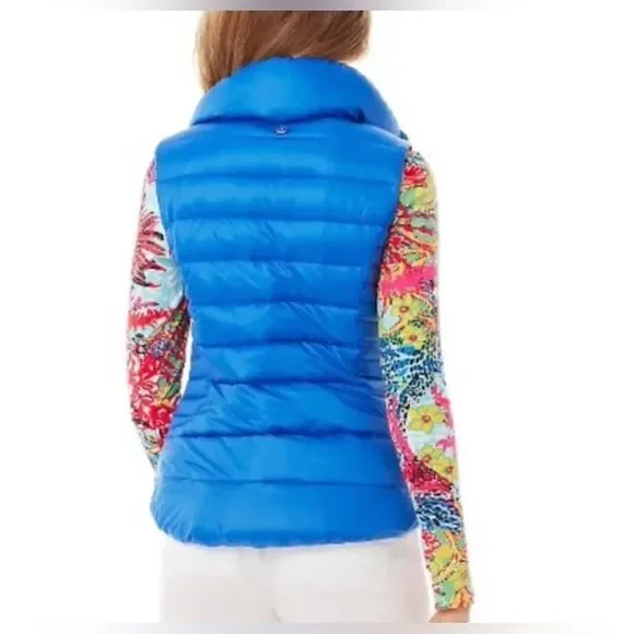 NWT Lilly Pulitzer Allie Packable Down Puffer Vest Brewster Blue Size XS - Picture 2 of 9